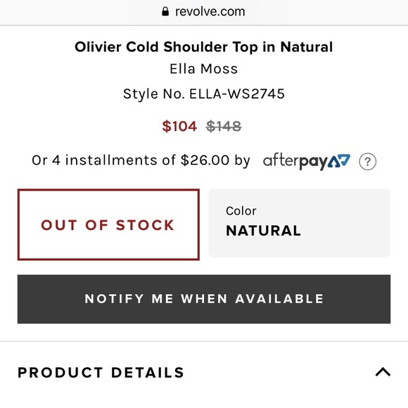 Ella Moss Olivier Cold Shoulder Top in Natural - Picture 6 of 8